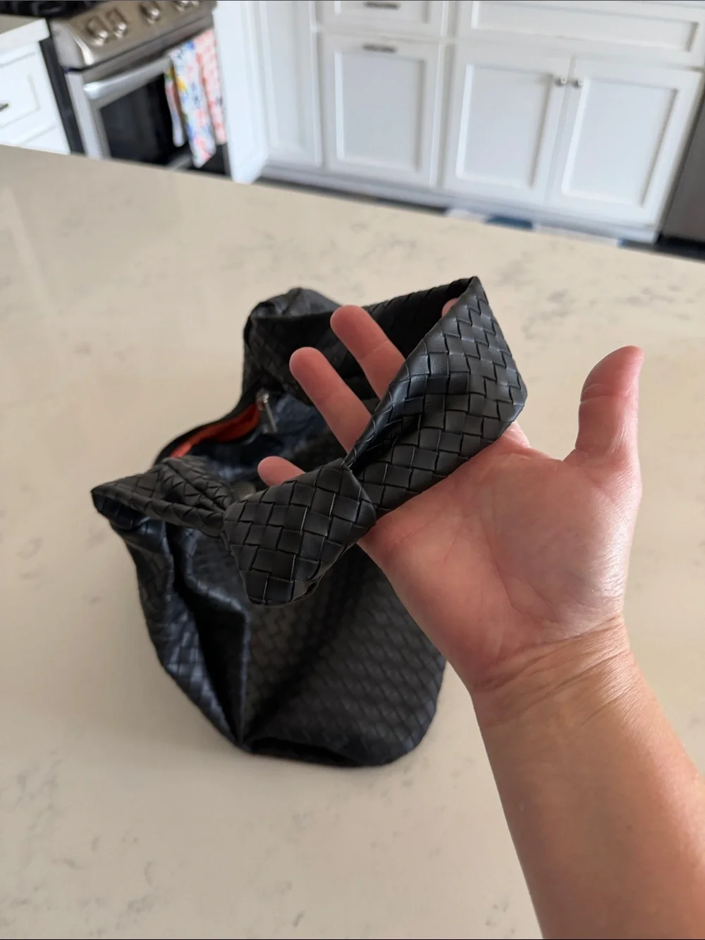 Bioworld Black Woven Hobo Bag with Mickey Accent